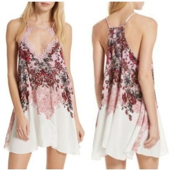 Free People Dresses & Skirts - Free People Floral Haze Mini Dress Tea Combo